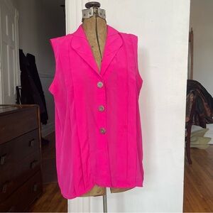 Vibrant Pink Sleeveless Women's Top Vintage